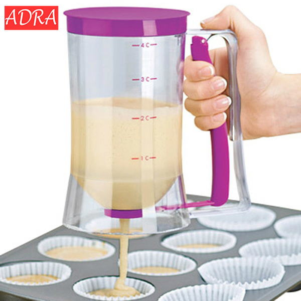 Cake Batter Dispenser with Measuring Label for Cupcakes Muffins Baking Tool