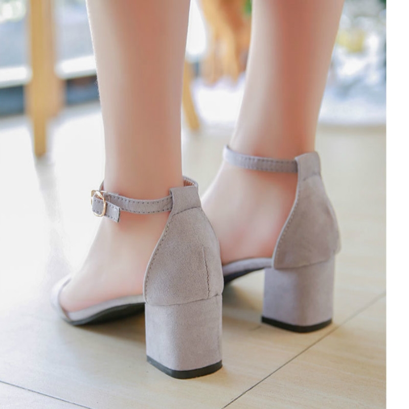 Summer Gladiator Sandals Women Square Heels Sandals Party Wedding Shoes Korean Style