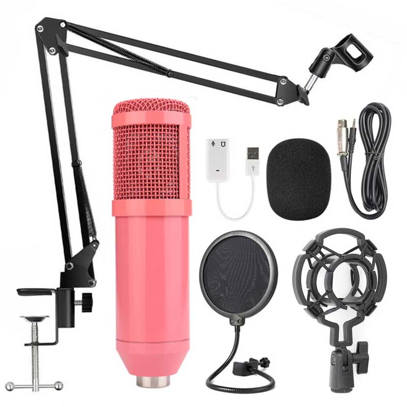 BM800 Condenser Microphone Kit Studio Suspension Boom Scissor Arm Sound Card Youtub Microphone