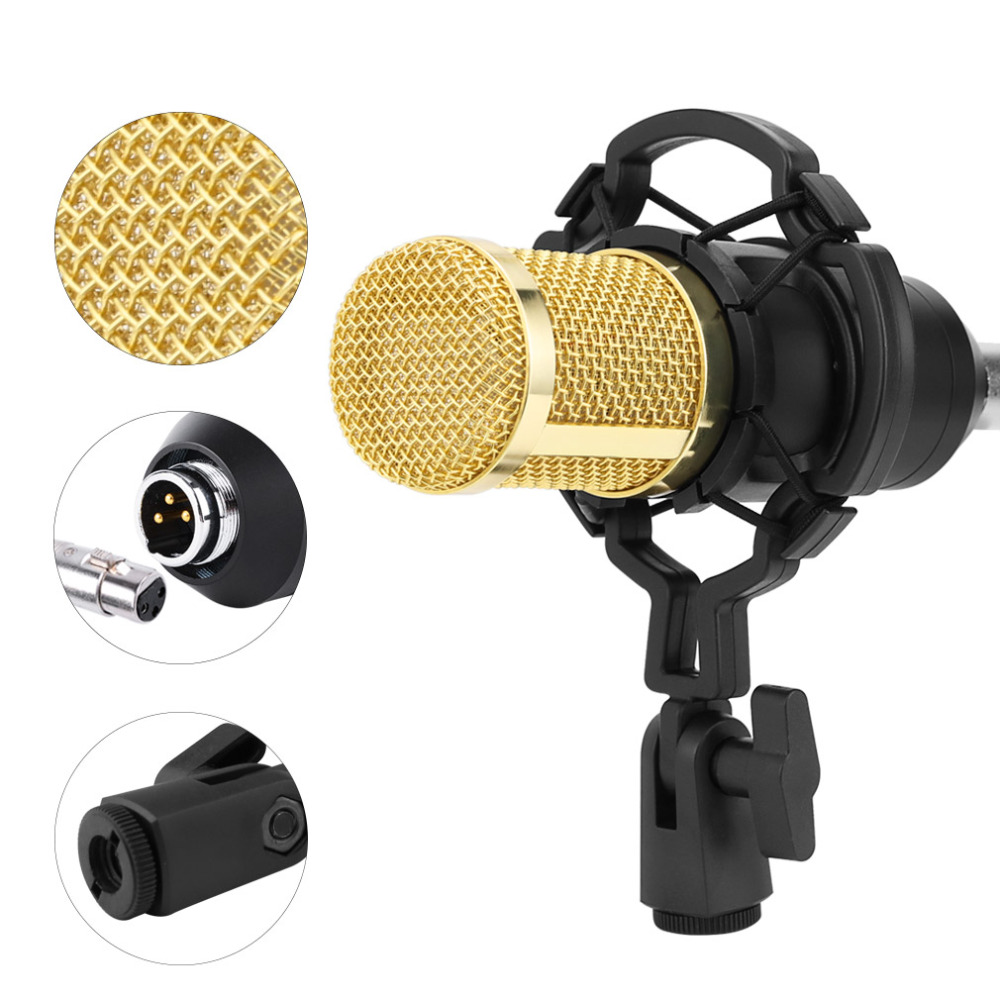 BM800 Condenser Microphone Kit Studio Suspension Boom Scissor Arm Sound Card Youtub Microphone