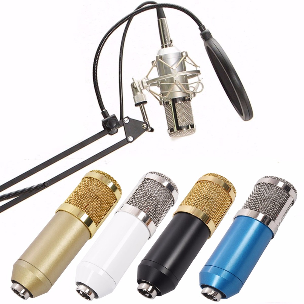 BM800 Condenser Microphone Kit Studio Suspension Boom Scissor Arm Sound Card Youtub Microphone
