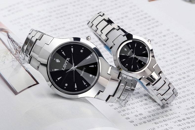 LSVTR Brand 2 PCS Set Couples Wrist Watches Men Women Lovers Waterproof Quartz Wristwatches
