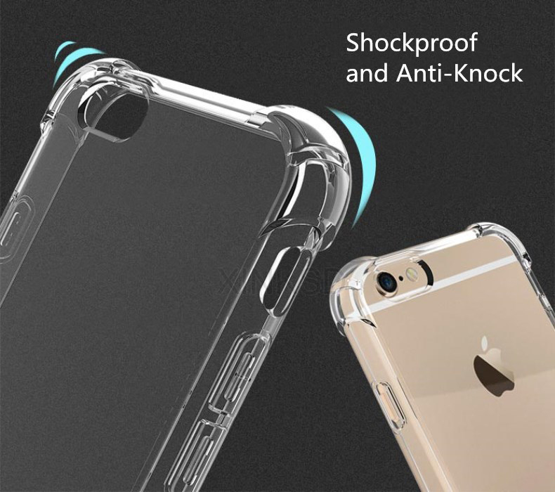 Shockproof iphone 6 6s cases iphone 5 5S SE TPU Clear Silicone Cover iphone 7 8 Plus case