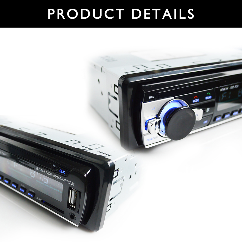 12V/24V Car Stereo FM Radio Support Bluetooth Phone MP3 Audio Player with USB/SD MMC Port