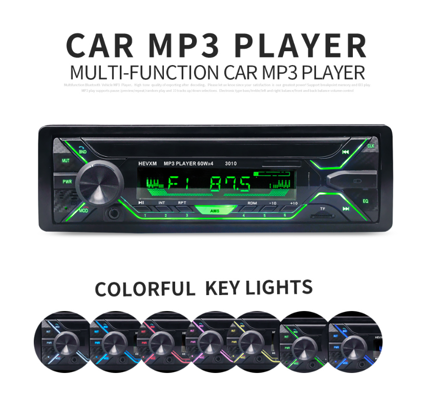 Car Radio Stereo Player Bluetooth Phone AUX-IN MP3 FM/USB/1 Din/remote control 12V Car Audio Auto