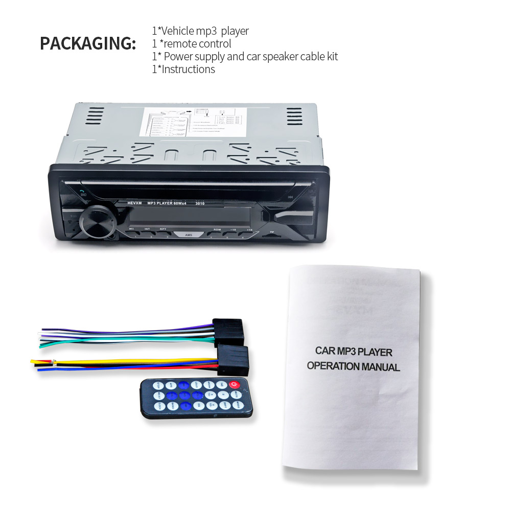 Car Radio Stereo Player Bluetooth Phone AUX-IN MP3 FM/USB/1 Din/remote control 12V Car Audio Auto