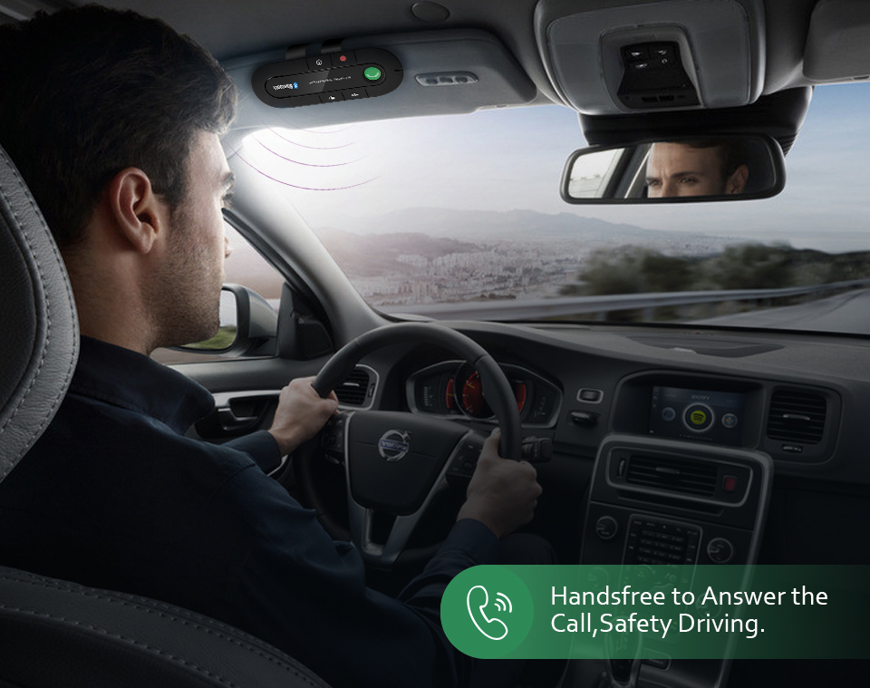 Handsfree Car Kit Wireless Bluetooth Speaker Phone MP3 Music Player Sun Visor Clip Speakerphone