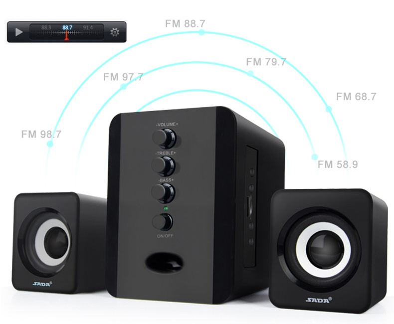 Bluetooth Wired Speaker Subwoofer 3D Surround Stereo Bass PC Speaker TF Card for Computer