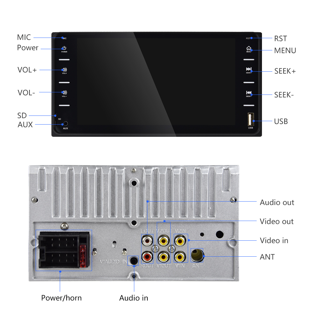2Din 7&quot;Car Radio Android/IOS MirrorLink Bluetooth USB MP5 Multimedia Player For Toyota Corolla