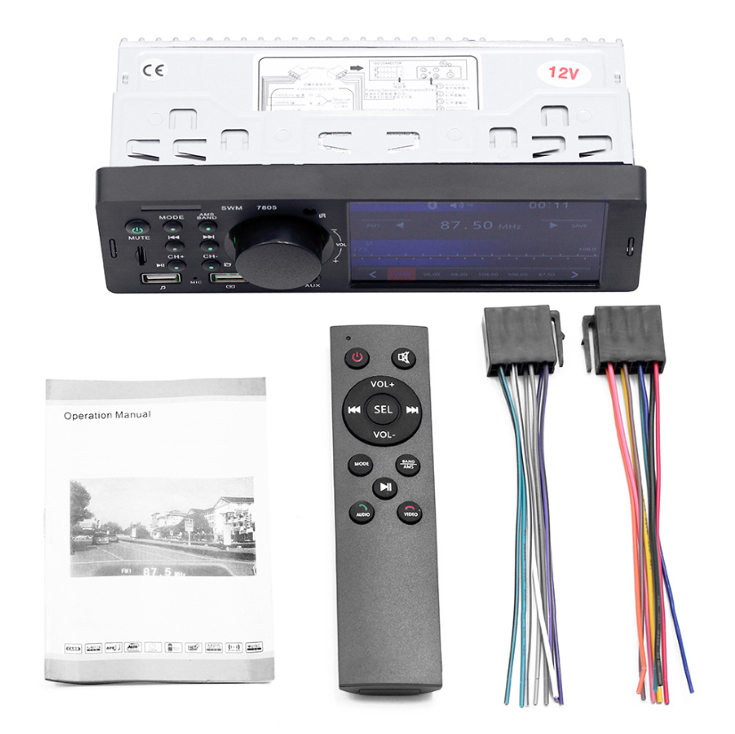 12V Universal 4inch HD Dual USB Car MP5 Player Bluetooth Hands-free Reversing Image Card MP3