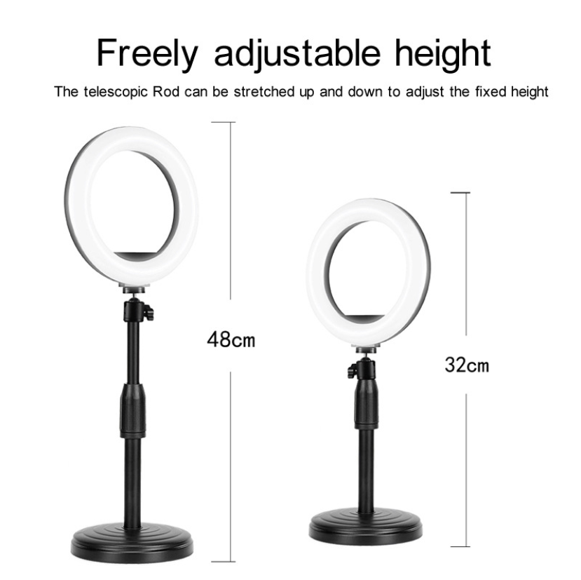 3Modes USB Dimmable LED Ring Vlog Selfie Photography Video Lights Youtube Live Fill light Bracket
