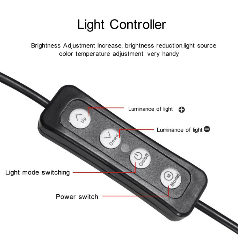 3Modes USB Dimmable LED Ring Vlog Selfie Photography Video Lights Youtube Live Fill light Bracket