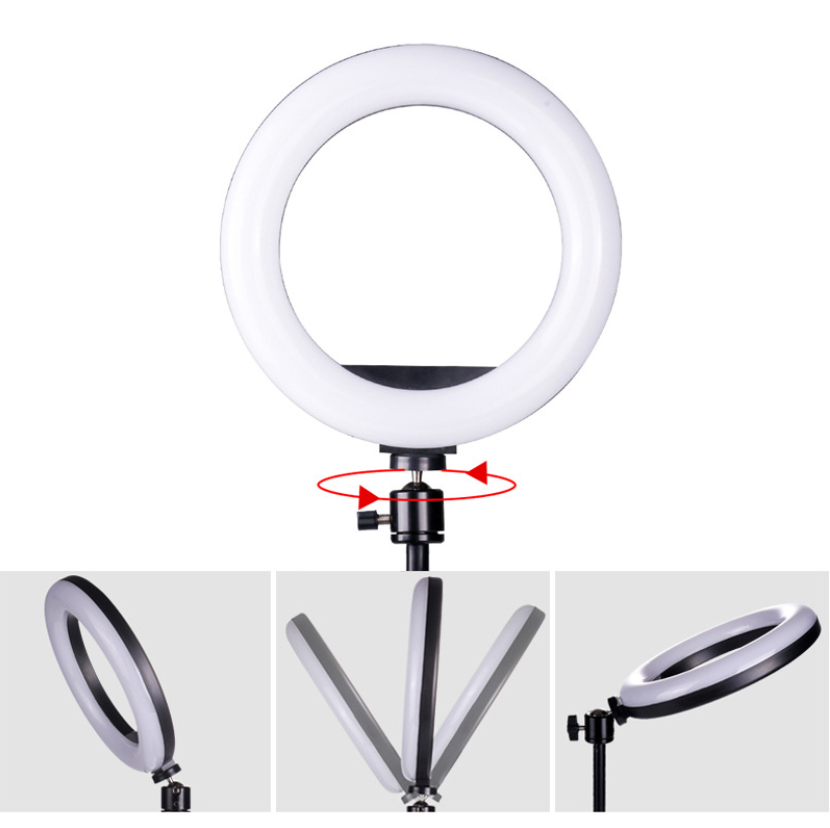 3Modes USB Dimmable LED Ring Vlog Selfie Photography Video Lights Youtube Live Fill light Bracket