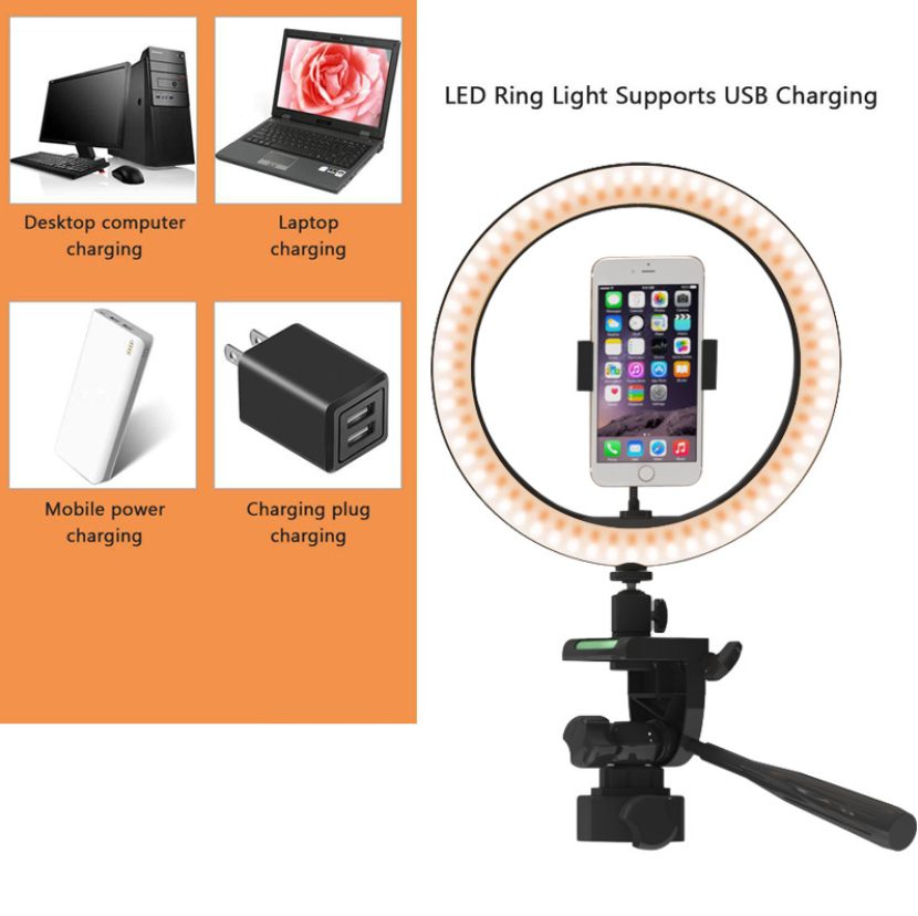 Mobile Phone Live Desktop Ring Fill Light Tripod Live Camera Bracket Floor Photography Fill Light