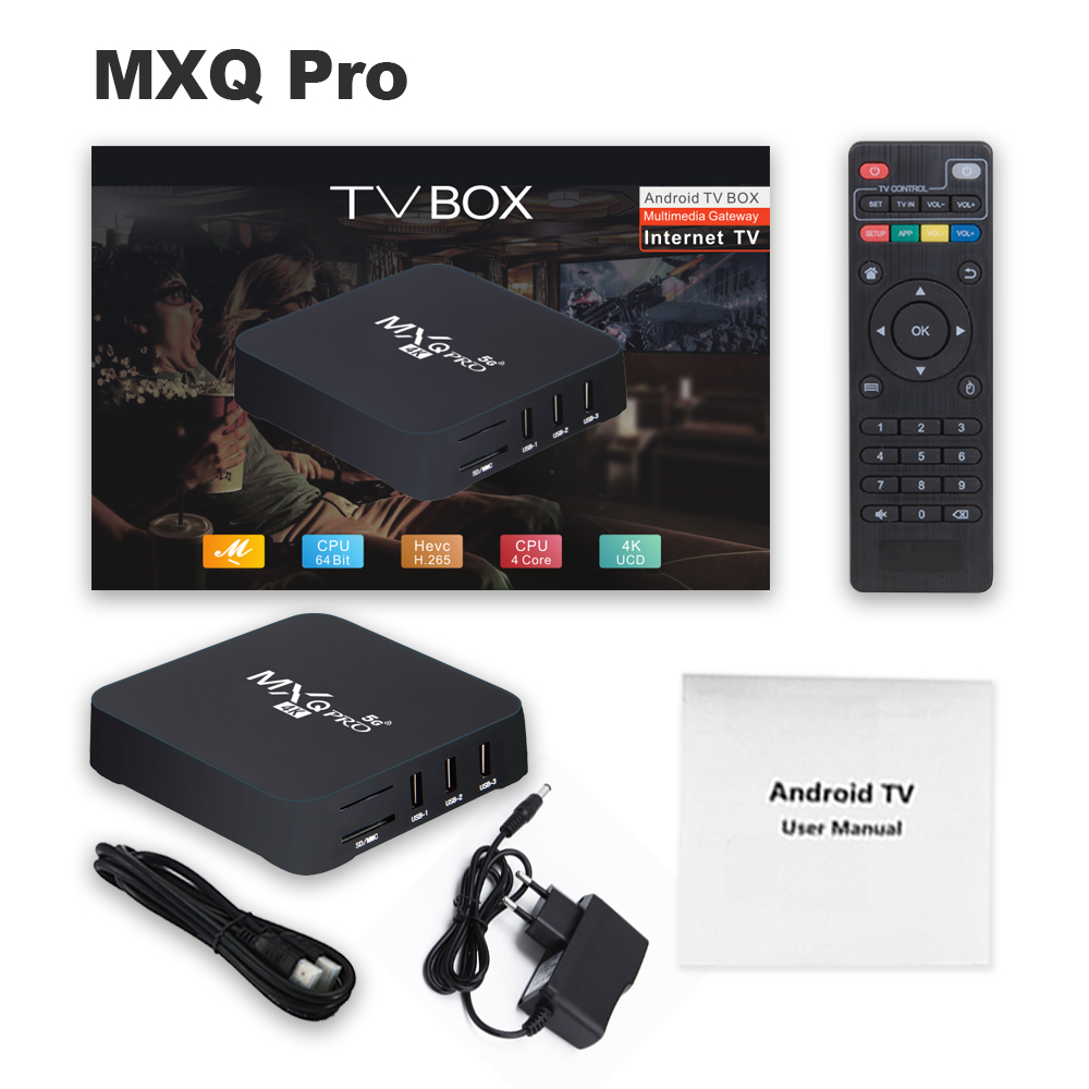 Smart TV Box MXQ PRO 4K 1G/8GB Android HD 3D 2.4G/5G WiFi Amlogic S905W Smart TV Box Media Player