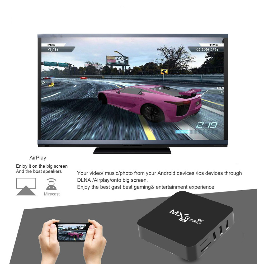 Smart TV Box MXQ PRO 4K 1G/8GB Android HD 3D 2.4G/5G WiFi Amlogic S905W Smart TV Box Media Player