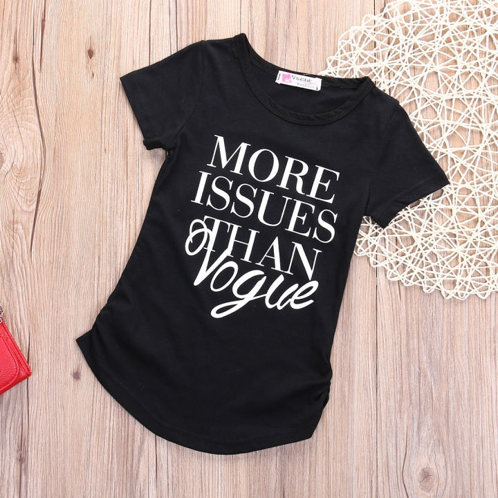 Girls' Daily Sports Geometric Tee, Cotton Summer Fall Short Sleeves Chinoiserie Street chic