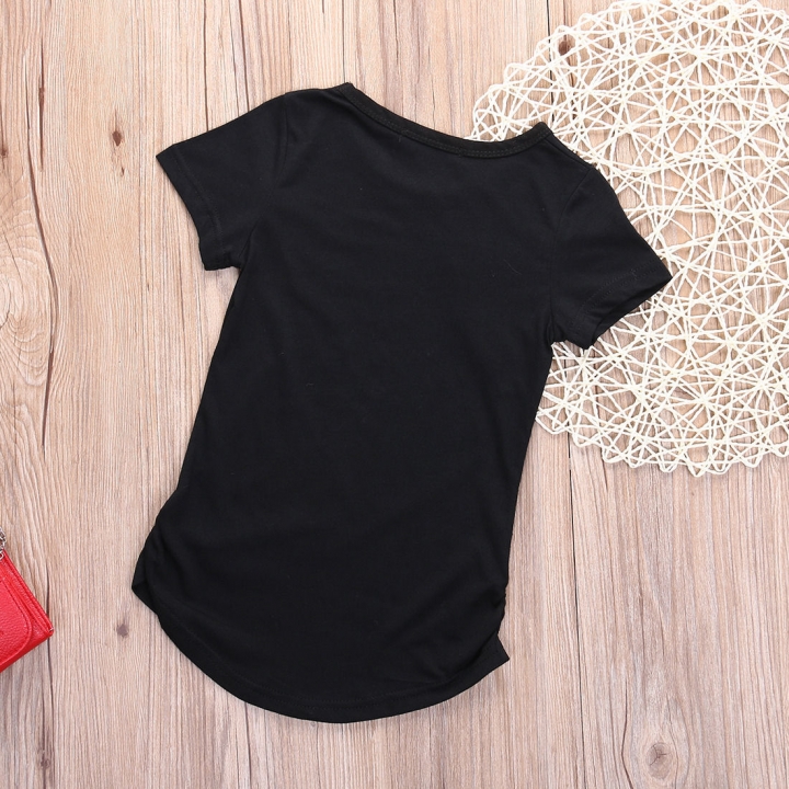 Girls' Daily Sports Geometric Tee, Cotton Summer Fall Short Sleeves Chinoiserie Street chic