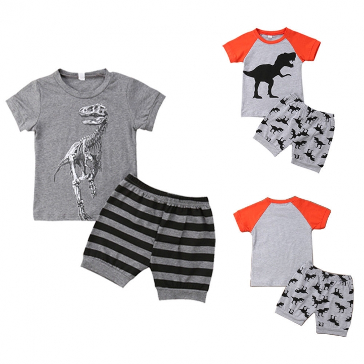 kleding dinosaurus Patroon Print Kids kleding T-shirt + Shorts kinderkleding set