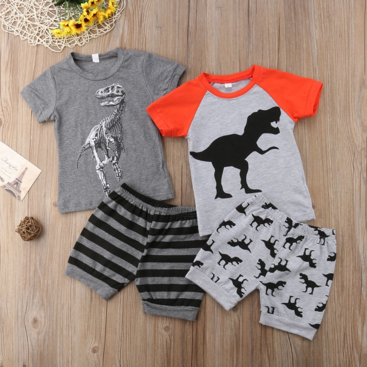 kleding dinosaurus Patroon Print Kids kleding T-shirt + Shorts kinderkleding set