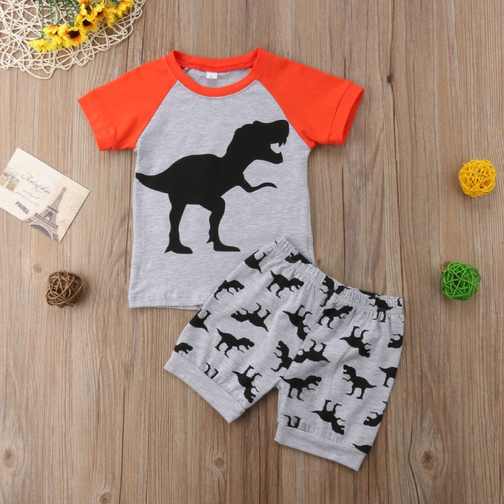 kleding dinosaurus Patroon Print Kids kleding T-shirt + Shorts kinderkleding set
