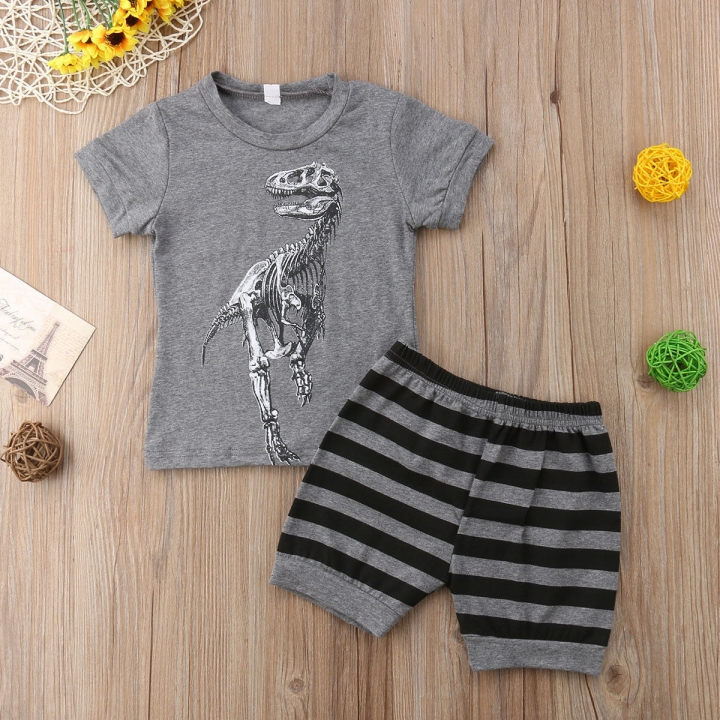 kleding dinosaurus Patroon Print Kids kleding T-shirt + Shorts kinderkleding set