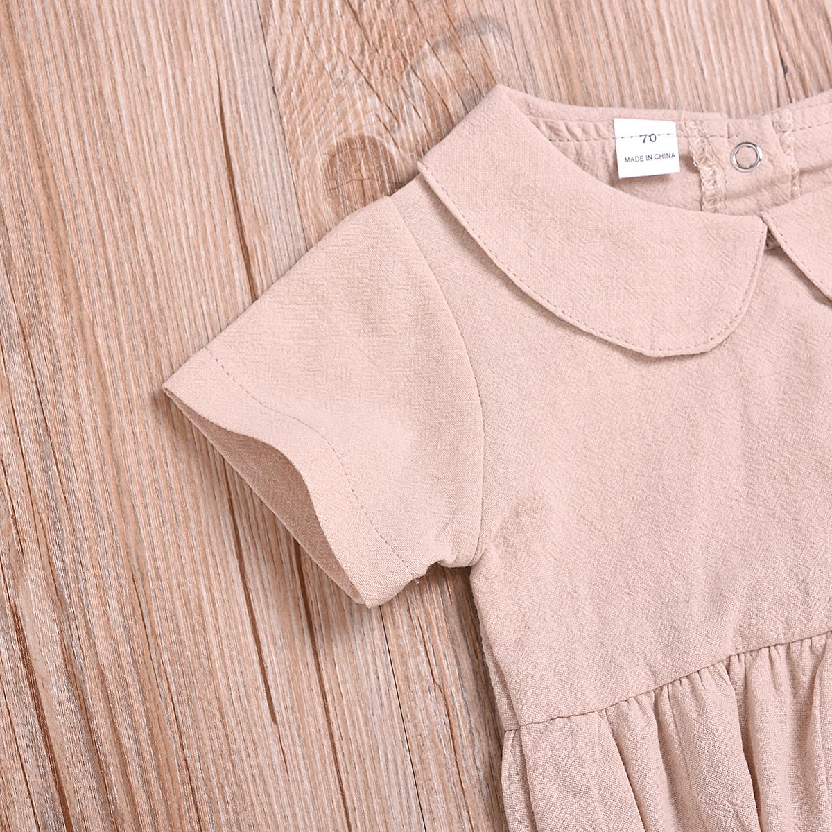 Newborn Infant Baby Girls Ruffle Cute Cotton And Linen Romper Bodysuit Jumpsuit Outfits