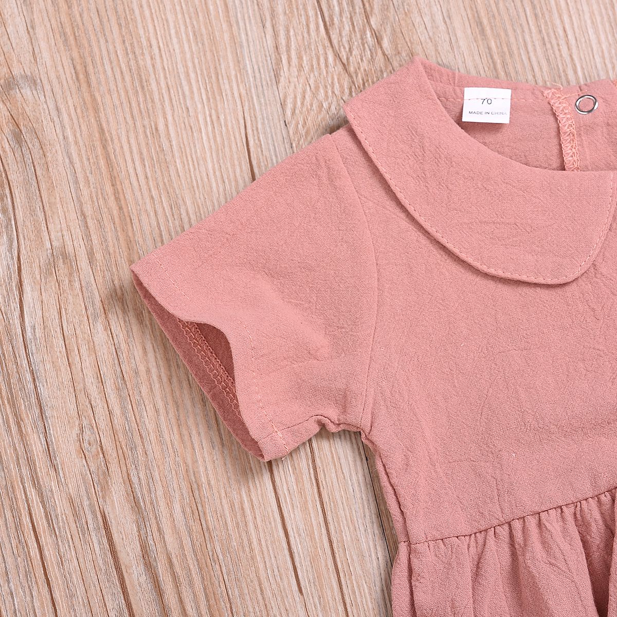 Newborn Infant Baby Girls Ruffle Cute Cotton And Linen Romper Bodysuit Jumpsuit Outfits