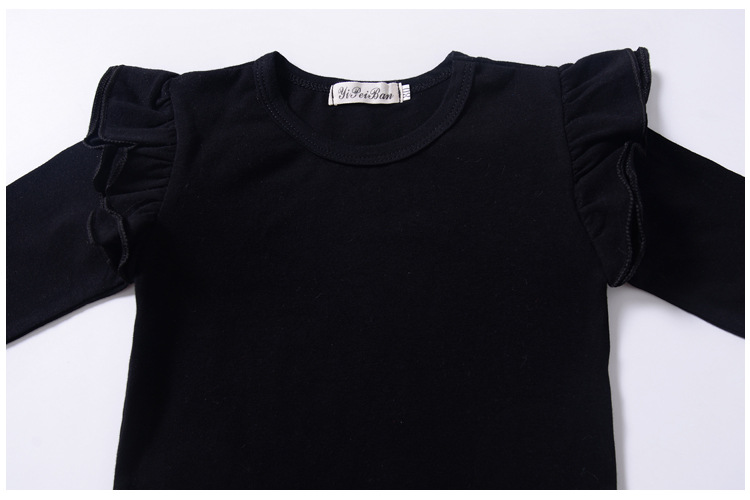 Toddler Kid Baby Girls Ruffle Lace Long Sleeve Top Shirt Blouse  Clothes Casual White/Black/Wine Red