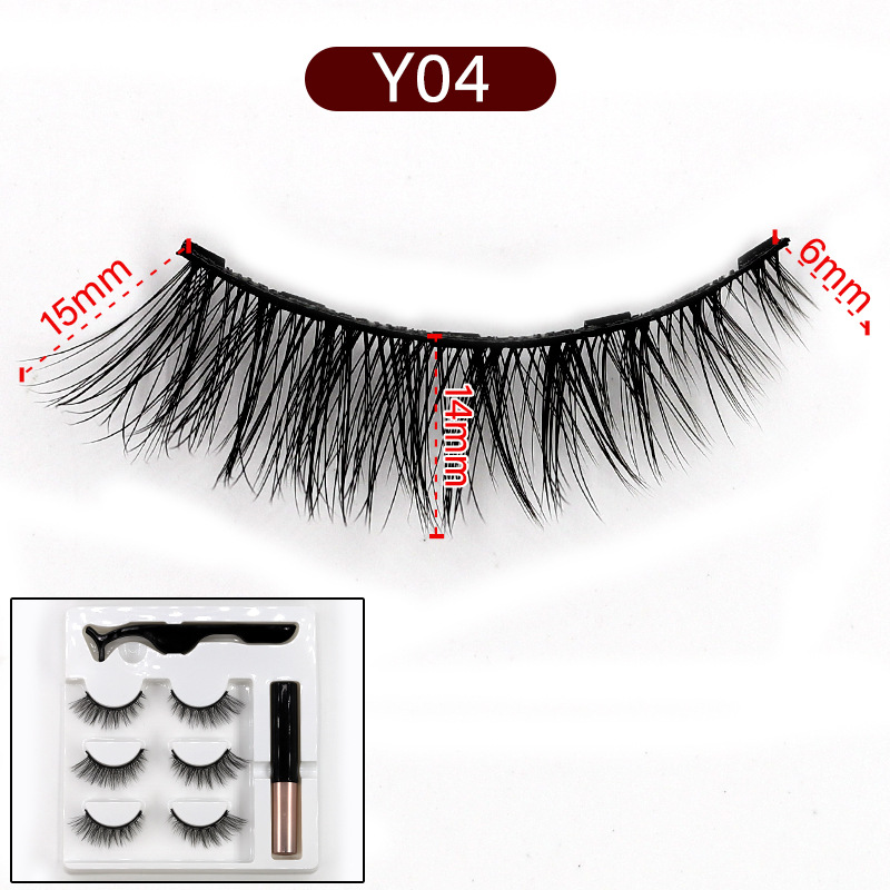 3 Pairs Magnetic Eyelashes set Magnet Liquid Eyeliner&amp; Magnetic Lashes &amp; Tweezer Set Makeup False Eyelashes Makeup Kit