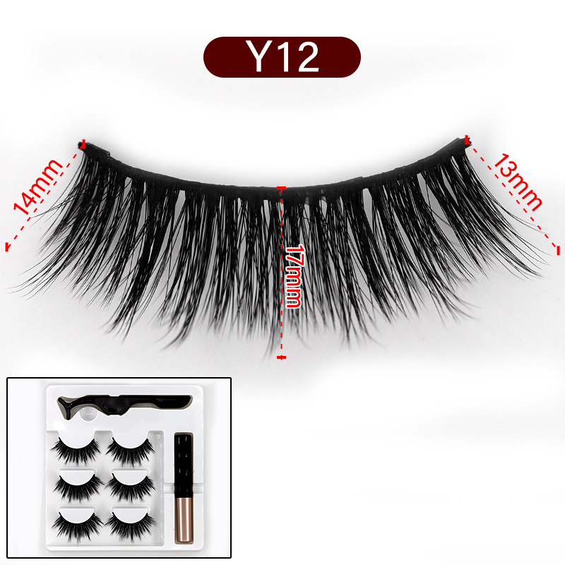 3 Pairs Magnetic Eyelashes set Magnet Liquid Eyeliner&amp; Magnetic Lashes &amp; Tweezer Set Makeup False Eyelashes Makeup Kit