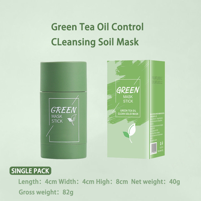 Green Tea Oil Control Solid Cleansing Mask Clean  Blackhead Moisturizing Skin Care