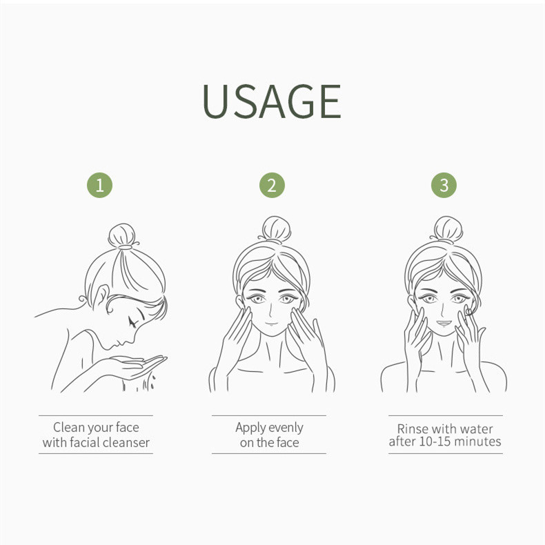Green Tea Cleansing Mask Purifying Clay  Mask Oil Control Remove Blackhead Mud