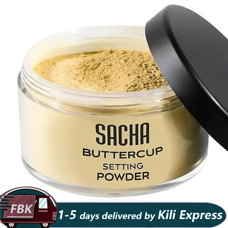 SACHA Buttercup Setting Powder Translucent Face Powder to Set Makeup Foundation or Concealer Finish Loose Oil Control Yellow