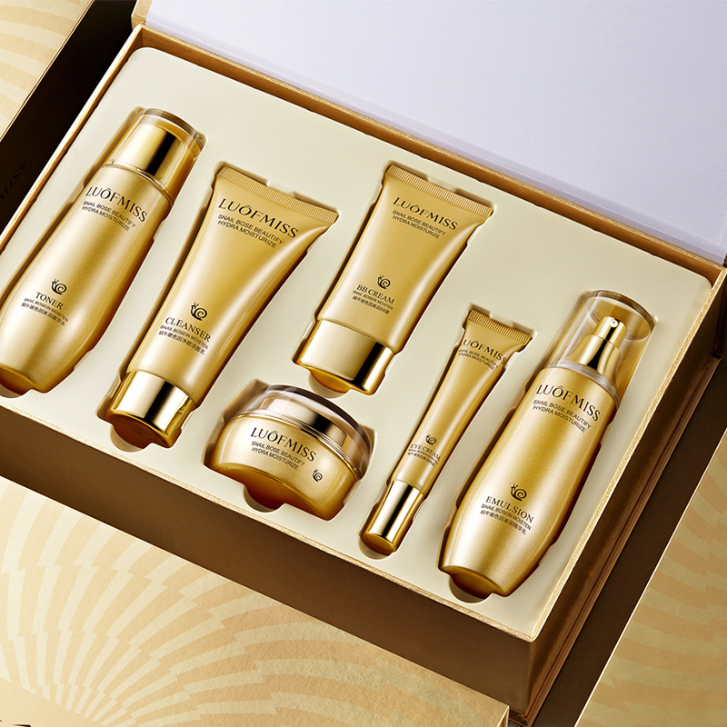 12Pcs Skin Care Set  Cleanser  +Snail Toner  + Snail Emulsion + Eye Cream+ Moisturizer +  BB cream+6 Masks Skin Care