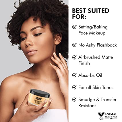 SACHA Buttercup Setting Powder Translucent Face Powder to Set Makeup Foundation or Concealer Finish Loose Oil Control Yellow
