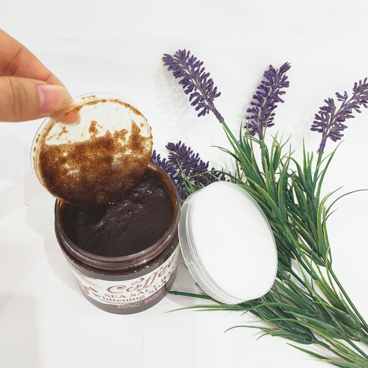 Coffee Sea Salt Bath Body ，Face&Feet Whitening Spa Scrub
