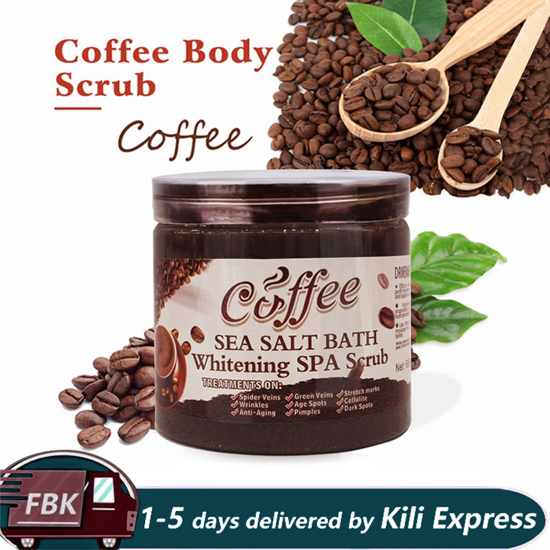 Coffee Sea Salt Bath Body ，Face&Feet Whitening Spa Scrub