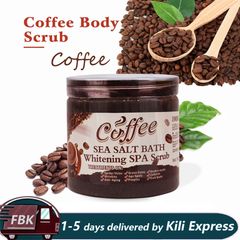 Coffee Sea Salt Bath Body ，Face&Feet Whitening Spa Scrub 350g