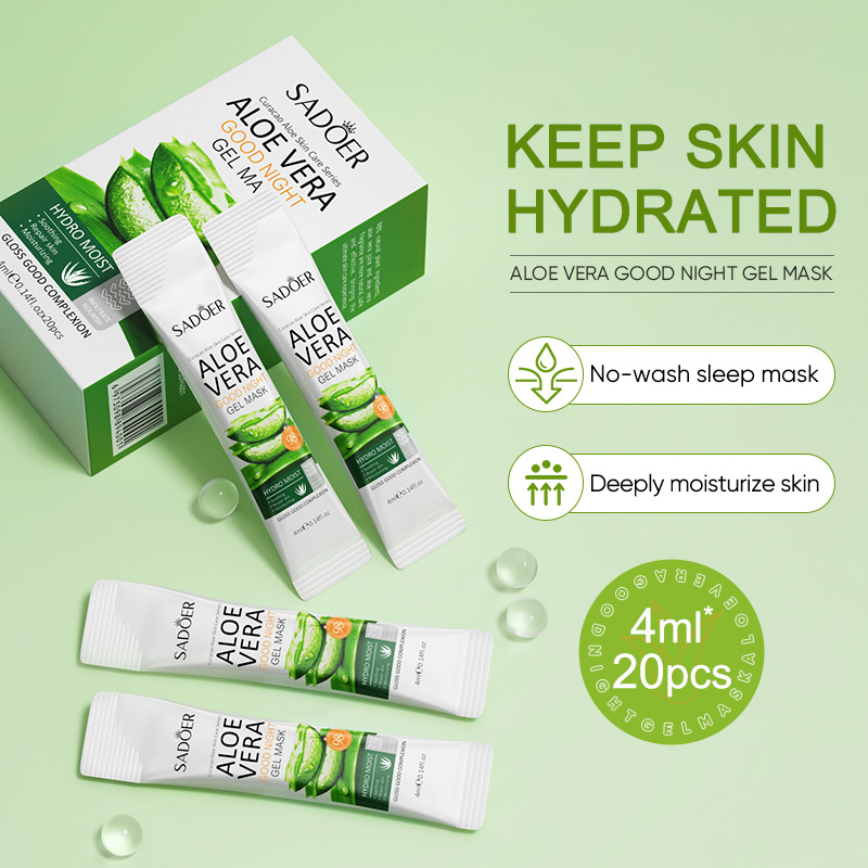 20PCS Aloe Vera Mask Facial  Pores Moisturizing Oil-Control Anti-Aging Replenishment Face Care Skin Care