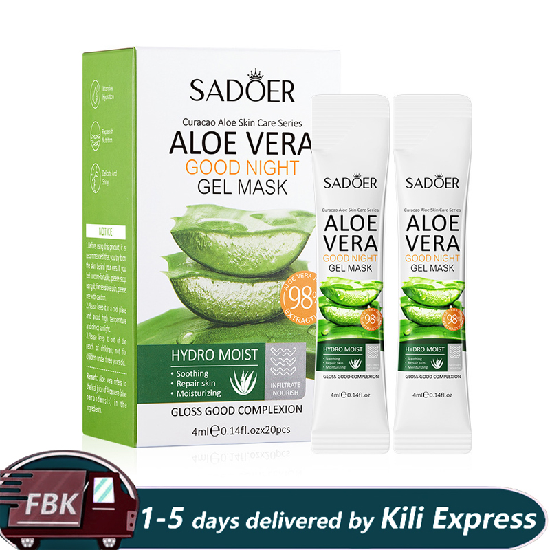 20PCS Aloe Vera Mask Facial  Pores Moisturizing Oil-Control Anti-Aging Replenishment Face Care Skin Care