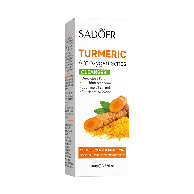 Tumeric Anti-oxidation  Facial cleanser 100g Skin Care Cleaner Shrink Pore Deep Cleaning Care Skin Rejuvenation moisturizing Face Wash Oil Control