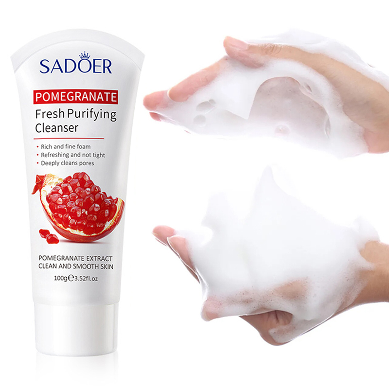 Red Pomegranate Face Cleansers 100g Skin Care Cleaner Shrink Pore Deep Cleaning Care Skin Rejuvenation moisturizing Face Wash Oil Control