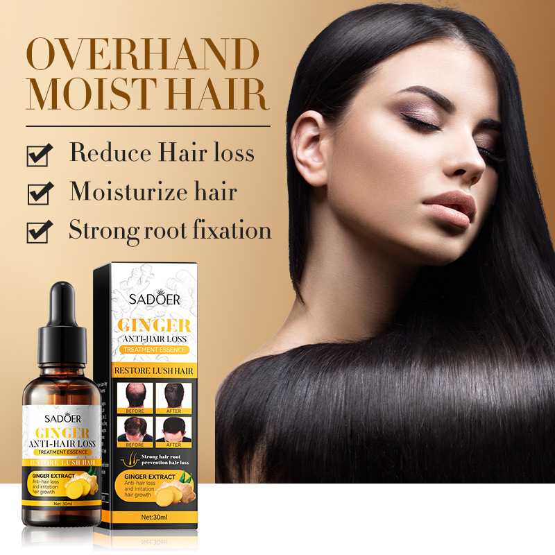 Hair Growth oil Serum Sadoer Ginger Essence Hair Care Serum minoxidil Hair Softening and Hair Moisturizer use with a Derma roller 0.5mm for best hair growth results SadoerHairSerum 30ml