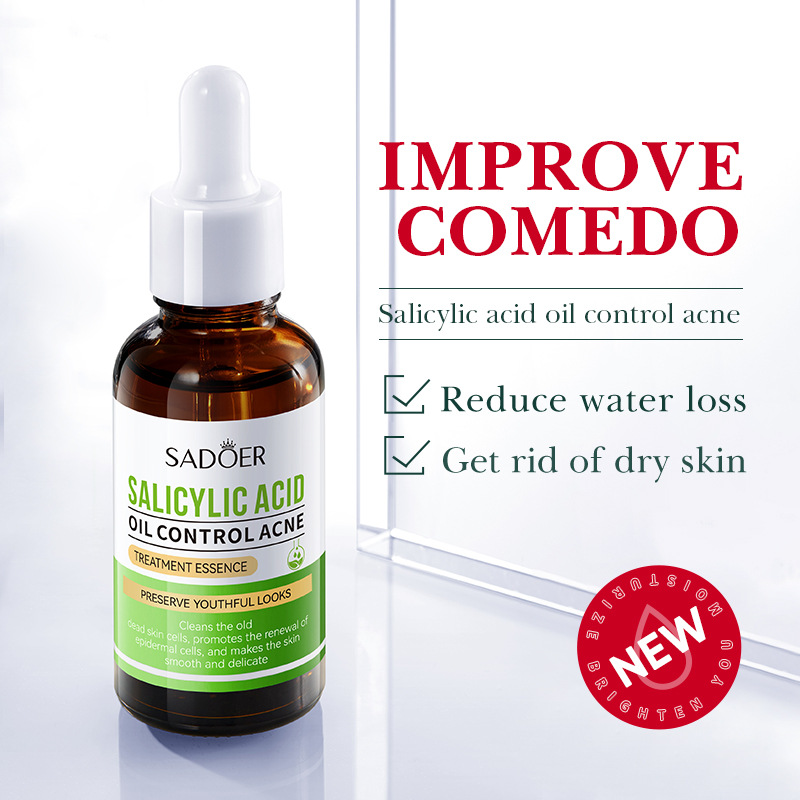 2 in 1 Vitamin C Face Brightening Serum Plus Free Salicylic Acid Acne Treatment Essence, Control Face Oil and removes Blackheads, Brightens Face, Fades Black Spots, Moisturize Face Salicylic Acid + Vi