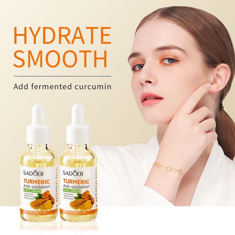 2 Pieces Tumeric Serum, Tumeric Face Serum (can Combine with Vitamin C Serum) for Deep Skin Hydrating Formula, c Skin Moistening, Moisturizer, Fade Dark Spots, Lighten Acne marks, 2 pieces 30ml