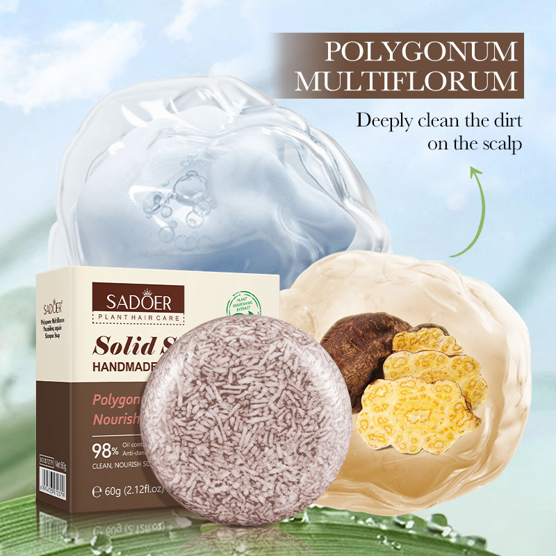 Hair Shampoo Polygonum Essence Hair Darkening Shampoo Soap Natural Organic Hair Shampoo Gray Hair Reverse Hair Cleansing Polygonum