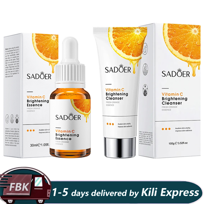 2 in 1 Vitamin C Serum + VC Cleanser , Moisturizing, Anti Aging, Anti Wrinkles, Anti Acne, Dark Spots Remover