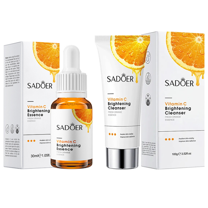 2 in 1 Vitamin C Serum + VC Cleanser , Moisturizing, Anti Aging, Anti Wrinkles, Anti Acne, Dark Spots Remover