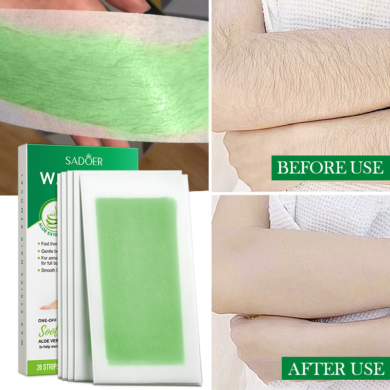 10PCS Aloe Vera Gentle Soothing Double-sided Waxing Paper Body Hair Removal